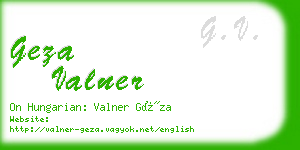geza valner business card